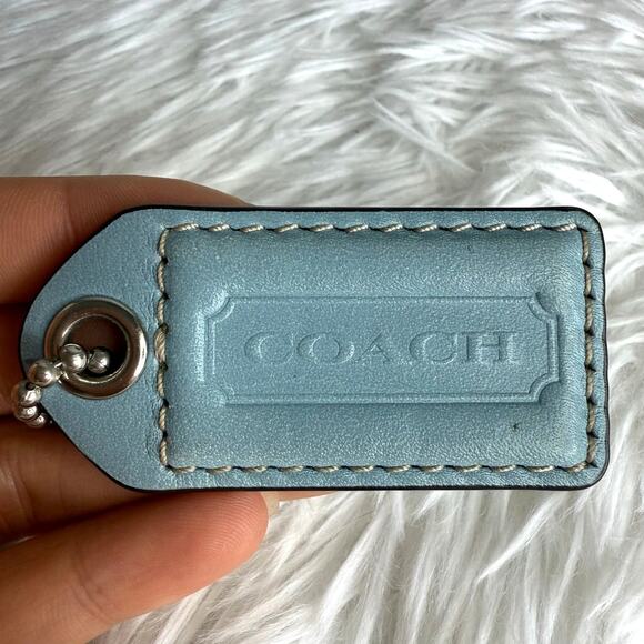 y2k COACH Blue Fob Bag Charm Hang tag Hangtag - Picture 1 of 2